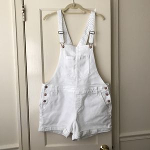 Old Navy White Short Overalls